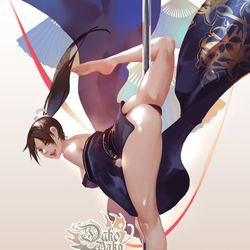 This is a pixiv picture whose title is Pole dance : Fighting Game Ladie.