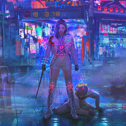 This is a pixiv picture whose title is 不退転.
