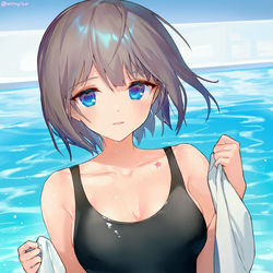 This is a pixiv picture whose title is 水泳部の人.
