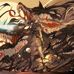 This is a pixiv picture whose title is 犬 神 遣 い -根の国底の果て-.