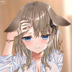 This is a pixiv picture whose title is うぅ…雨でびしょ濡れになっちゃった….