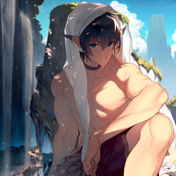 This is a pixiv picture whose title is ギリヤギナは泳げない.