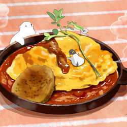 This is a pixiv picture whose title is オムライスプレート.