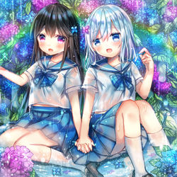 This is a pixiv picture whose title is 紫陽花.