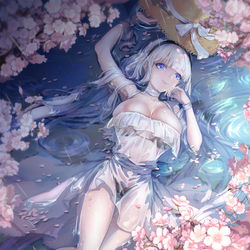 This is a pixiv picture whose title is 桜の雨.