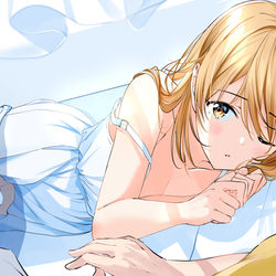 This is a pixiv picture whose title is 寝たふり.