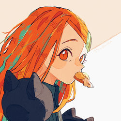 This is a pixiv picture whose title is 狙われるメロンパン.