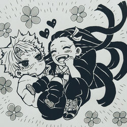 This is a pixiv picture whose title is さねねず落書き.