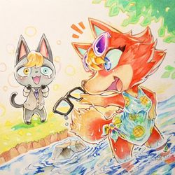 This is a pixiv picture whose title is どうぶつの森集.