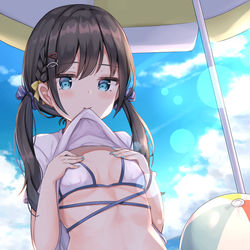 This is a pixiv picture whose title is 水着彼女ちゃん.