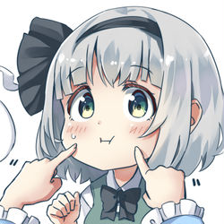 This is a pixiv picture whose title is 妖夢ちゃんぷにぷにっ。.