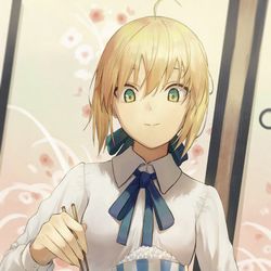 This is a pixiv picture whose title is saber.