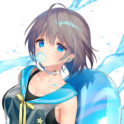 This is a pixiv picture whose title is 水色.