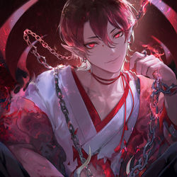 This is a pixiv picture whose title is 鬼童丸.