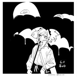 This is a pixiv picture whose title is 傘の日.