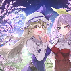 This is a pixiv picture whose title is お月様は桃花の馨り.