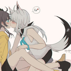 This is a pixiv picture whose title is 夏色吹雪「キス」.
