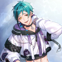 This is a pixiv picture whose title is 【現代衣装パロシリーズ】フロイドくん.