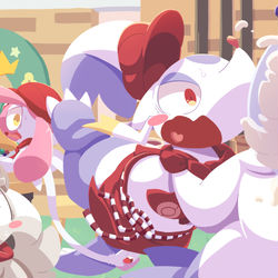 This is a pixiv picture whose title is どたばた3人組！.