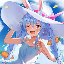 This is a pixiv picture whose title is 兎田ぺこら.