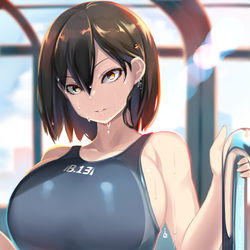 This is a pixiv picture whose title is 去年の水着.