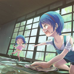 This is a pixiv picture whose title is 雨が降り込んでて.