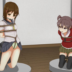 This is a pixiv picture whose title is 自分も縛られてるのに心配してくれる娘。その3.