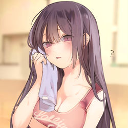 This is a pixiv picture whose title is へ...なんで見てるの？.