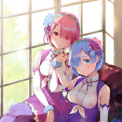 This is a pixiv picture whose title is レム＆ラム.
