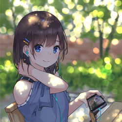 This is a pixiv picture whose title is 木陰.