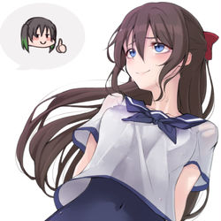 This is a pixiv picture whose title is 先輩が変態な後輩.