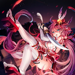 This is a pixiv picture whose title is 巫女.