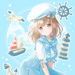 This is a pixiv picture whose title is マリン.