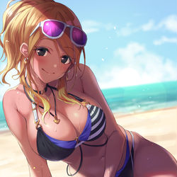 This is a pixiv picture whose title is 愛依ちゃんと海デート.