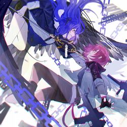 This is a pixiv picture whose title is 美女打架.