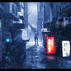 This is a pixiv picture whose title is 天使与恶魔.
