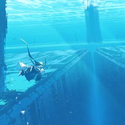 This is a pixiv picture whose title is 海中平原.