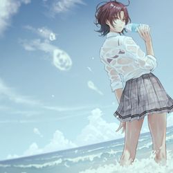 This is a pixiv picture whose title is 浅倉が出てるCM.