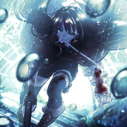 This is a pixiv picture whose title is 【skeb】黒髪翠眼の女の子【よその子】.