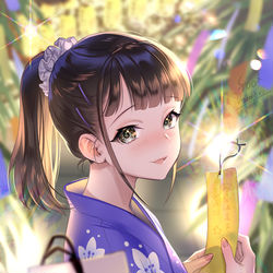This is a pixiv picture whose title is 「先輩が先に見せてくださいよ」.