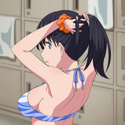 This is a pixiv picture whose title is ポニテ六花.
