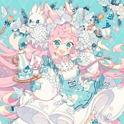 This is a pixiv picture whose title is 『Tea Party -Eku Uekura Artbook-』.