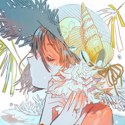 This is a pixiv picture whose title is 海がきこえる.