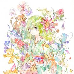 This is a pixiv picture whose title is 草木張月.