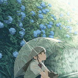 This is a pixiv picture whose title is 雨止みを待つ.