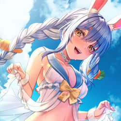 This is a pixiv picture whose title is 兎田ぺこら.