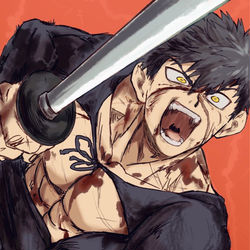 This is a pixiv picture whose title is 折れず曲がらず.