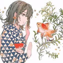 This is a pixiv picture whose title is ガラス越しの君.