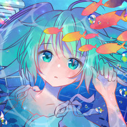 This is a pixiv picture whose title is 人魚になってしまいたい.