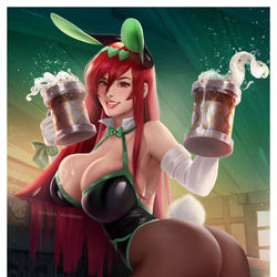 This is a pixiv picture whose title is Erza Scarlet (Bunny suit).